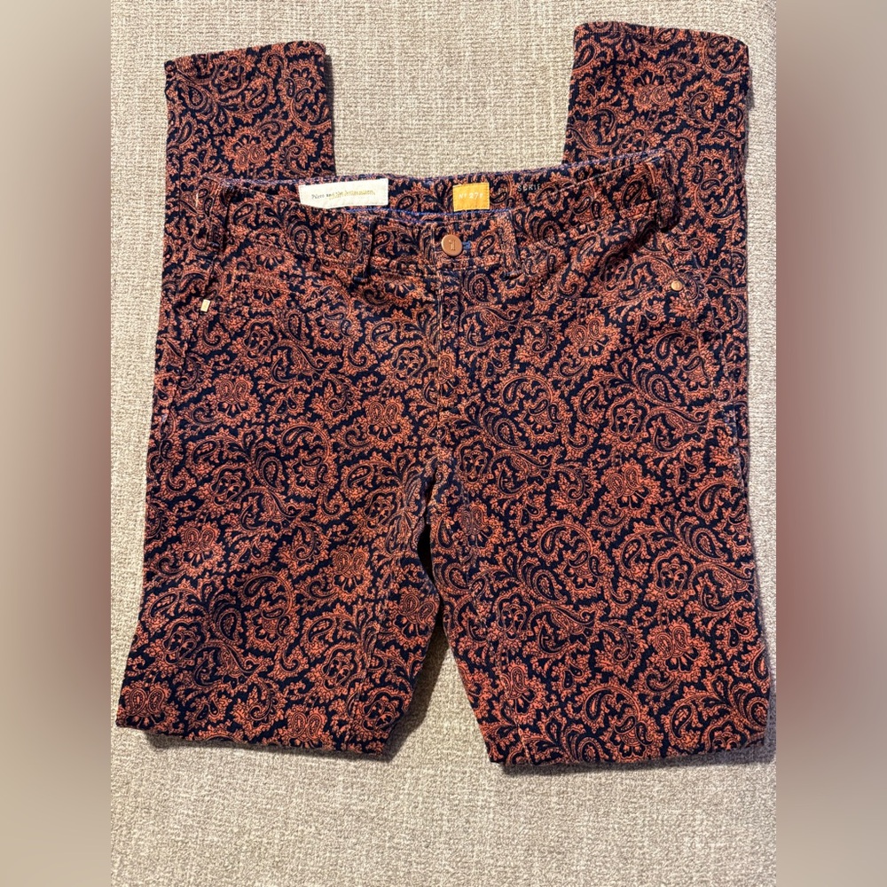 Pilcro and the Letterpress Ornate Red and Black Jeans